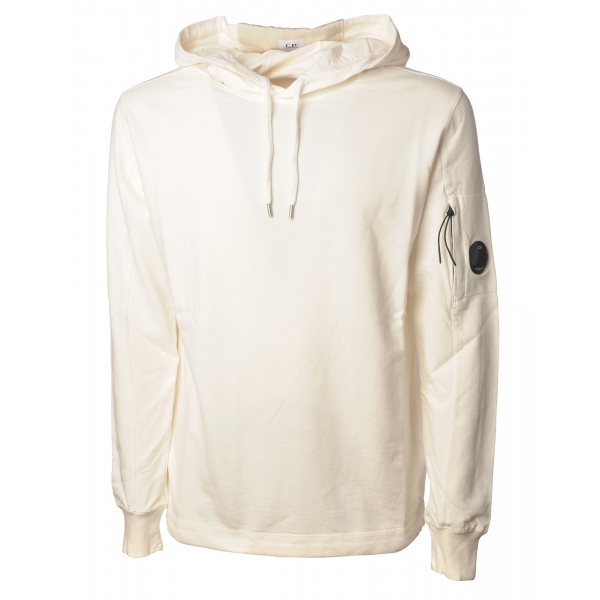 C.P. Company - Sweat à capuche blanc avec logo latéral - BLS Fashion