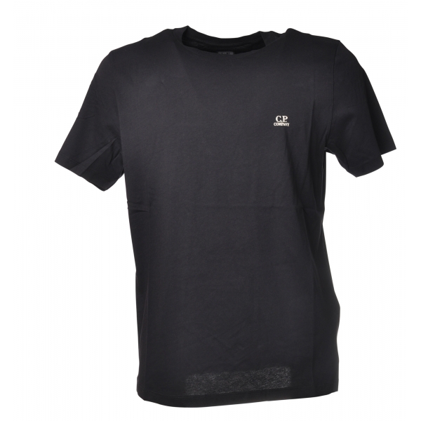C.P. Company - Basic T-Shirt With Writing  - Blue - T-Shirt - Luxury Exclusive Collection