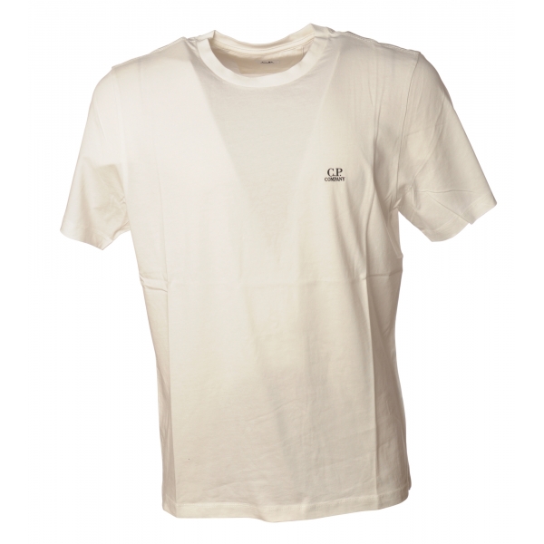 C.P. Company - T-Shirt Basic con Scritta - Bianco - T-Shirt - Luxury Exclusive Collection
