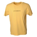 C.P. Company - T-Shirt Basic con Scritta Anteriore - Giallo - T-Shirt - Luxury Exclusive Collection