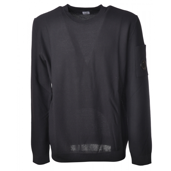 C.P. Company - Pullover Made of Textured Fabric - Blue - Sweater - Luxury Exclusive Collection