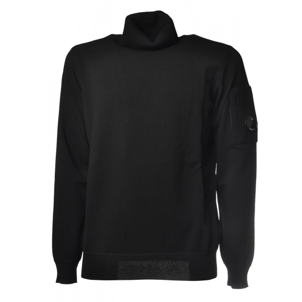 C.P. Company - Turtleneck in Shaved Wool - Black - Sweater - Luxury Exclusive Collection