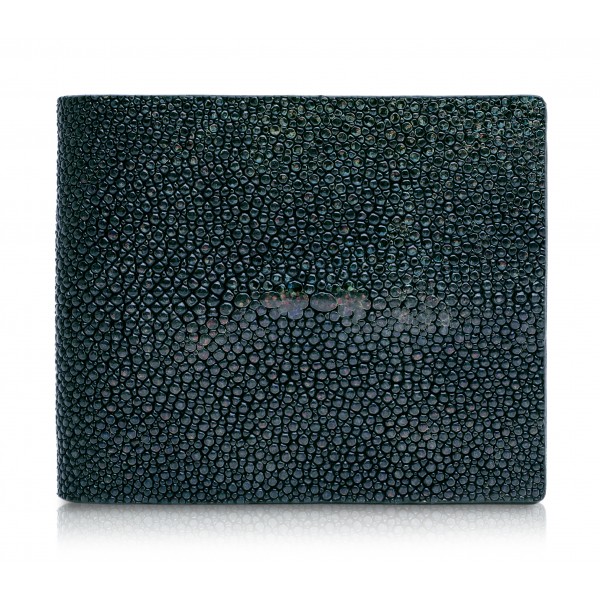 Ammoment - Razza in Glitter Verde Metallico - Portafoglio Bi-Fold in Pelle