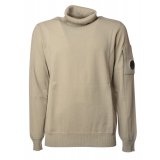 C.P. Company - Turtleneck in Shaved Wool - Cream - Sweater - Luxury Exclusive Collection