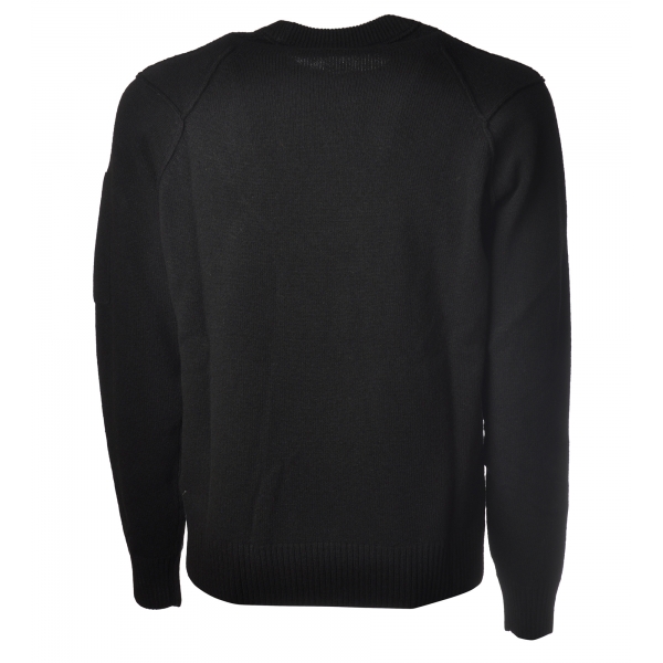 C.P. Company - Crewneck Stitched Details - Black - Sweater - Luxury Exclusive Collection