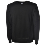 C.P. Company - Crewneck With Logo in Wool - Black - Sweater - Luxury Exclusive Collection