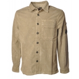 C.P. Company - Camicia Con Tasca Anteriore e Logo - Beige - Camicie - Luxury Exclusive Collection