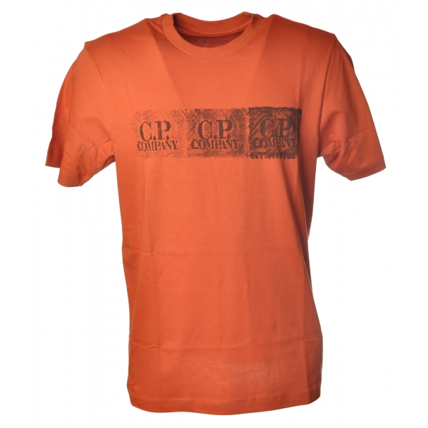 C.P. Company - T-Shirt Con Stampa Centrale - Arancione - T-Shirt - Luxury Exclusive Collection