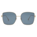 Fendi - Baguette - Occhiali da Sole Quadrati Oversize - Blu - Occhiali da Sole - Fendi Eyewear