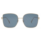 Fendi - Baguette - Occhiali da Sole Quadrati Oversize - Blu - Occhiali da Sole - Fendi Eyewear