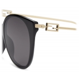 Fendi - Baguette - Round Sunglasses - Black - Sunglasses - Fendi Eyewear
