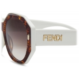 Fendi - Fendi Bold - Hexagonal Sunglasses - Havana White - Sunglasses - Fendi Eyewear