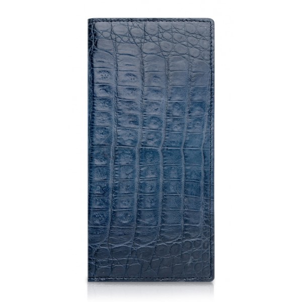 Ammoment - Caiman in Degrade Light-Dark Blue - Leather Breast Wallet