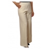 Twinset - Pantalone a Palazzo in Maglia - Bianco - Pantaloni - Made in Italy - Luxury Exclusive Collection