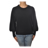Twinset - Oversized Long-Sleeved Crewneck - Black - Knitwear - Made in Italy - Luxury Exclusive Collection
