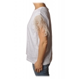 Twinset - T-Shirt With Ostrich Pattern - White - T-shirt - Made in Italy - Luxury Exclusive Collection