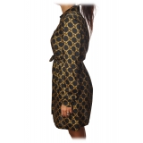 Twinset - Dress in Gold Pattern - Black/Gold - Dress - Made in Italy - Luxury Exclusive Collection