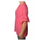 Twinset - Blusa in Seta - Rosa - T-shirt - Made in Italy - Luxury Exclusive Collection