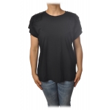 Twinset - Cotton Oversized T-Shirt - Black - T-shirt - Made in Italy - Luxury Exclusive Collection