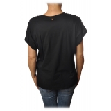 Twinset - T-shirt Con Perline su Spalle - Nero - T-shirt - Made in Italy - Luxury Exclusive Collection