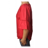 Twinset - Crew-neck Shirt With Frill - Red - T-shirt - Made in Italy - Luxury Exclusive Collection