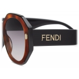 Fendi - Fendi Bold - Hexagonal Sunglasses - Havana Black - Sunglasses - Fendi Eyewear