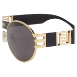 Fendi - Fendi V3 - Oval Fendace Sunglasses - Black - Sunglasses - Fendi Eyewear