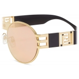Fendi - Fendi V3 - Oval Fendace Sunglasses - Black Pink - Sunglasses - Fendi Eyewear