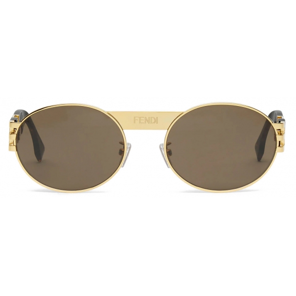 Fendi - Fendi V3 - Oval Fendace Sunglasses - Havana - Sunglasses - Fendi Eyewear