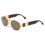 Fendi - Fendi V3 - Oval Fendace Sunglasses - Havana - Sunglasses - Fendi Eyewear