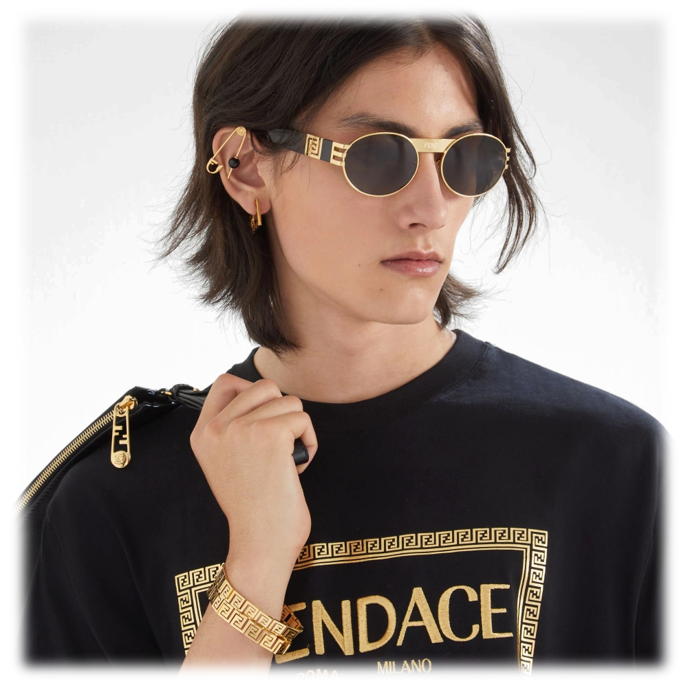 Fendi - F is Fendi - Round Sunglasses - Gold Havana - Sunglasses