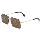 Fendi - FS Fendi Sky - Rectangular Sunglasses - Brown - Sunglasses - Fendi Eyewear