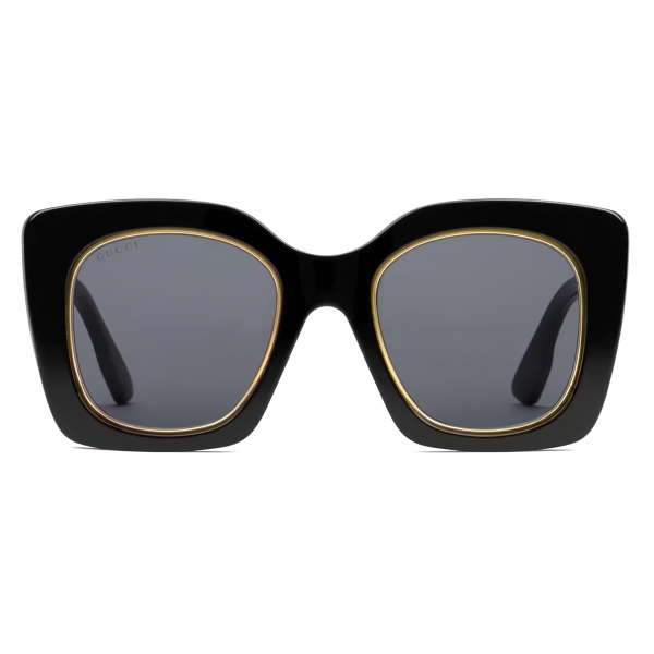 Gucci - Occhiale da Sole Quadrati Oversize - Nero - Gucci Eyewear