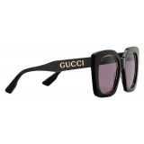 Gucci - Occhiale da Sole Quadrati Oversize - Grigio Scuro Viola - Gucci Eyewear