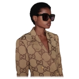 Gucci - Oversize Square-Frame Sunglasses - Dark Grey Violet - Gucci Eyewear