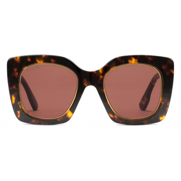 Gucci - Oversize Square-Frame Sunglasses - Dark Tortoiseshell - Gucci Eyewear
