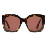 Gucci - Occhiale da Sole Quadrati Oversize - Tartaruga Scuro - Gucci Eyewear