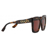 Gucci - Occhiale da Sole Quadrati Oversize - Tartaruga Scuro - Gucci Eyewear
