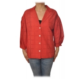 Ottod'Ame - Camicia con Manica 3/4 - Rosso - Camicia - Luxury Exclusive Collection