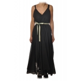 Ottod'Ame - Long Dress in Cotton Fabric - Black - Dresses - Luxury Exclusive Collection