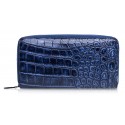 Ammoment - Nile Crocodile in Antique Navy - Leather Long Zipper Wallet