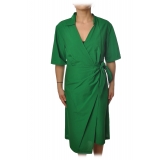 Ottod'Ame - Dress With V Collar - Green - Dresses - Luxury Exclusive Collection