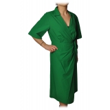 Ottod'Ame - Dress With V Collar - Green - Dresses - Luxury Exclusive Collection