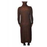 Ottod'Ame - High Neck Dress - Brown - Dresses - Luxury Exclusive Collection
