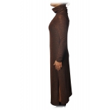 Ottod'Ame - High Neck Dress - Brown - Dresses - Luxury Exclusive Collection