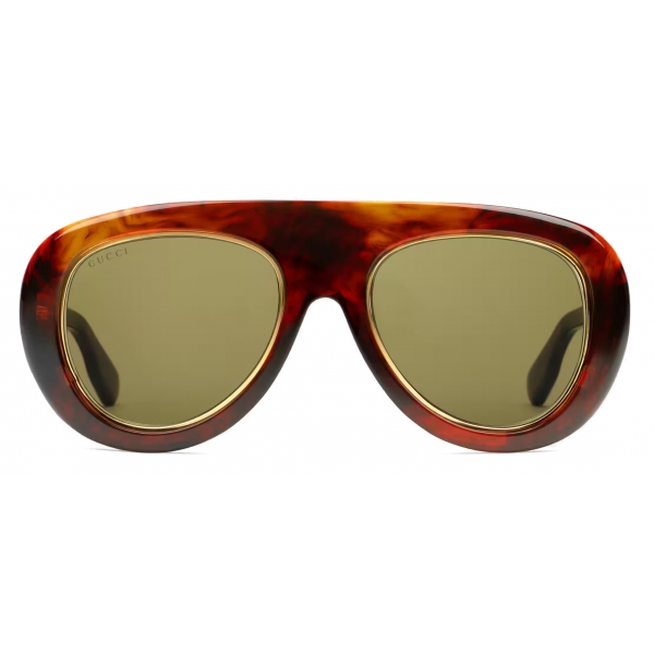 Gucci - Navigator-Frame Sunglasses - Tortoiseshell - Gucci Eyewear