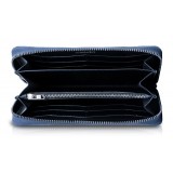Ammoment - Caiman in Degrade Light-Dark Blue - Leather Long Zipper Wallet