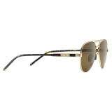 Gucci - Aviator-Frame Sunglasses - Yellow Gold Brown - Gucci Eyewear