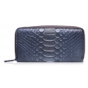 Ammoment - Python in Calcite Grey - Leather Long Zipper Wallet