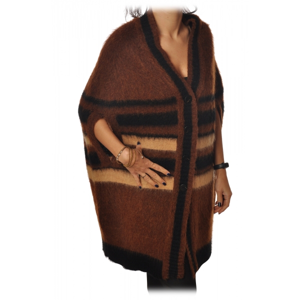Ottod'Ame - V-Neckline Cardigan - Brown - Sweater - Luxury Exclusive Collection